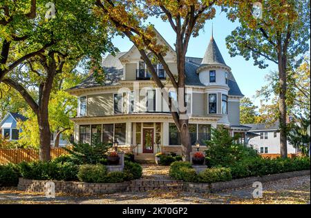 Maison de l'époque victorienne célèbre pour avoir été présentée dans la séquence d'ouverture de la série télévisée 1970s The Mary Tyler Moore Show. Banque D'Images