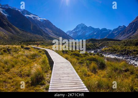 Vallée du Mont Tasman , Aoraki Parc national du Mont Cook montagne des Alpes du Sud Île du Sud Nouvelle-Zélande Banque D'Images