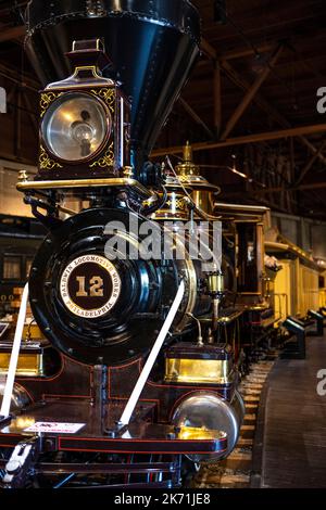 North Pacific Coast Railroad Locomotive numéro 12 en exploitation de 1880 à 1940. Banque D'Images