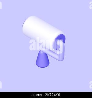 Icône rouleau de peinture. Isolé sur bleu. 3D rendu. Banque D'Images