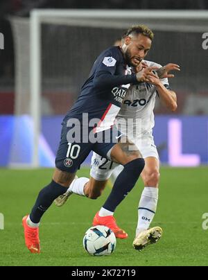 Naymar Jr du PSG lors de la Ligue 1 Uber Eats Match Paris Saint-Germain v Olympique de Marseille au stade du Parc des Princes sur 16 octobre 2022 à Paris, France. Photo de Christian Liewig/ABACAPRESS.COM Banque D'Images