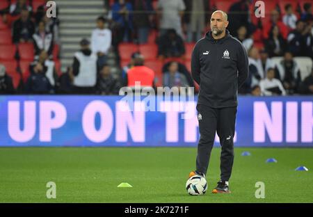 Paris, France. 16th octobre 2022. Igor Tudor, directeur d'OM, lors de la Ligue 1 Uber Eats Match Paris Saint-Germain v Olympique de Marseille au stade du Parc des Princes sur 16 octobre 2022 à Paris, France. Photo de Christian Liewig/ABACAPRESS.COM crédit: Abaca Press/Alay Live News Banque D'Images