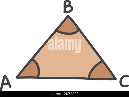 Illustration de triangle mignonne dessinée à la main isolée sur l'arrière-plan Illustration de Vecteur