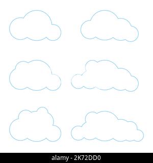 Collection Cloud Shapes. Icônes Cloud pour le Web et l'application Cloud Computing. Série SIMPLUS Illustration de Vecteur