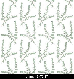 Motif boho sans coutures avec branches d'eucalyptus Illustration de Vecteur