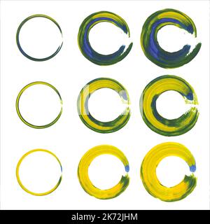 Ensemble de cadres d'esquisse de cercles dessinés à la main. Esquisse dessinée à la main. Idéal pour les étiquettes vintage. Illustration de Vecteur