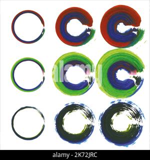 Jeu d'objets dessiné à la main. Esquisse dessinée à la main. Lignes de vitesse en cercle. Illustration de Vecteur