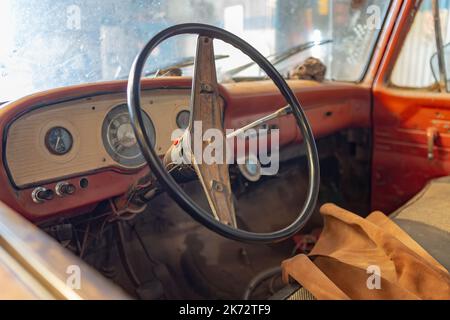 Intérieur du pick-up Classic Vintage Banque D'Images