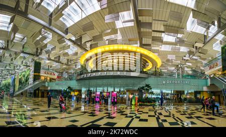 Porte d'embarquement au terminal 3 de l'aéroport de Changi. Banque D'Images