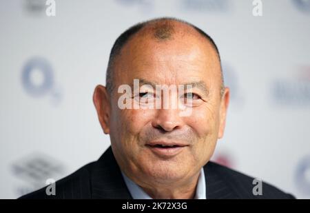 Eddie Jones, entraîneur-chef d'Angleterre, lors d'un briefing médiatique au stade Twickenham, à Londres. Date de la photo: Lundi 17 octobre 2022. Banque D'Images