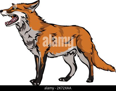 Renard, couleur. image vectorielle d'un renard, illustration vectorielle à utiliser dans les logos, les signes, les marques de commerce, pour le design et la publicité Illustration de Vecteur