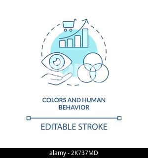 Couleurs et comportement humain turquoise concept icône Illustration de Vecteur