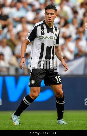 Nehuen Perez d'Udinese Calcio pendant la série Un match de football entre SS Lazio et Udinese Calcio au stade Olimpico à Rome (Italie), 16 octobre Banque D'Images