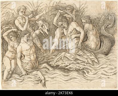 Andrea Mantegna - moitié droite des dieux de la bataille de la mer 1481 Banque D'Images