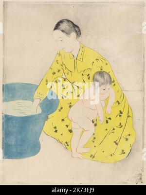 Mary Stevenson Cassatt 1844 - 1926 - peintre et graveur américain, l'une des trois grandes dames de l'impressionnisme - The Bath Banque D'Images