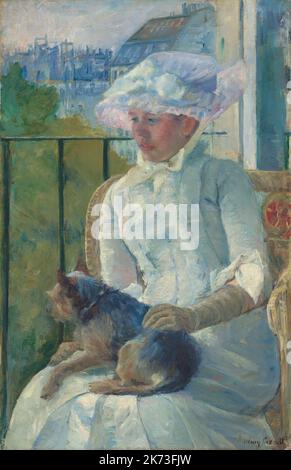 Mary Stevenson Cassatt 1844 - 1926 - peintre et graveur américain, une des trois grandes dames de l'impressionnisme - Jeune fille à la fenêtre Banque D'Images