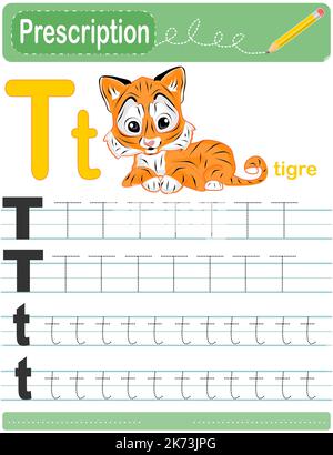 tigre et lettres Banque D'Images