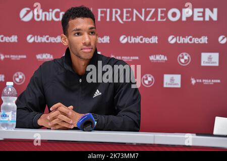 Pala Wanny, Florence, Italie, 16 octobre 2022, Conférence de presse post-match de Felix Auger-Aliassime du Canada lors de l'Open - final UniCredit Firenze Banque D'Images