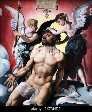 Homme de Sorrows (1532) pièce maîtresse de Maarten van Heemskerck - (1498-1574).peintre religieux néerlandais. Banque D'Images