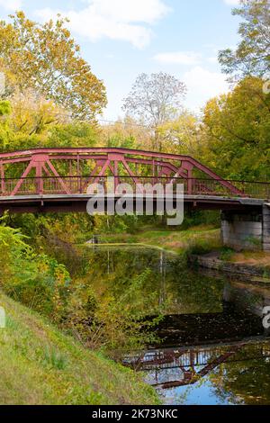 États-Unis, Maryland MD Hancock pont en fer sur le C&O Canal Chesapeake et Ohio Banque D'Images