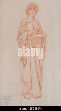 La belle caricature de James Clarke en 1903 pour Mary of Bethany, église St Stephen, Kirkby Stephen, Cumbria, Royaume-Uni Banque D'Images