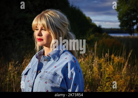 L'actrice et artiste Carolina Gynning photographiée à Stockholm, Suède, 14 septembre 2022. Elle est en ce moment à Ruben Ostlunds dernier film 'Triangle of Banque D'Images