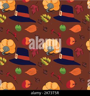 Citrouilles d'automne avec motif de fond sarcelle. Feuilles d'érable, tournesols, fleurs ditsy. Parfait pour l'automne, Thanksgiving, vacances, tissu, textile. Nuance de répétition sans couture. Illustration vectorielle Illustration de Vecteur