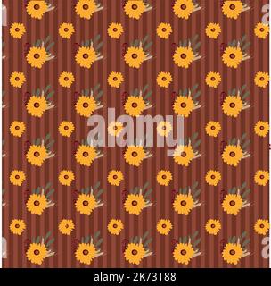 Citrouilles d'automne avec motif de fond sarcelle. Feuilles d'érable, tournesols, fleurs ditsy. Parfait pour l'automne, Thanksgiving, vacances, tissu, textile. Nuance de répétition sans couture. Illustration vectorielle Illustration de Vecteur