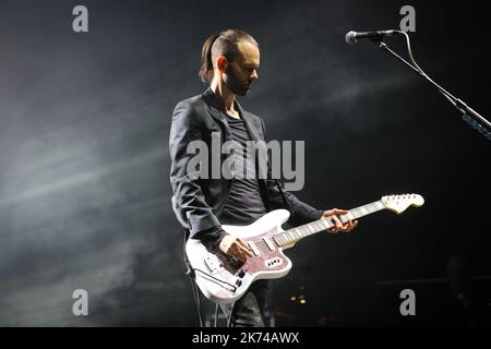 Le placebo se produit au festival de musique le Printemps de Bourges qui se tient à Bourges, en France, pendant cinq jours. C'est maintenant un événement majeur en France et en Europe. Banque D'Images