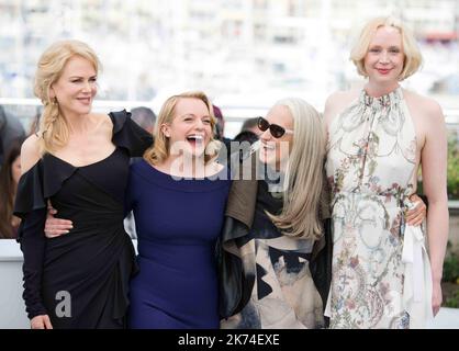 Les actrices Gwendoline Christie, la directrice Elisabeth Moss Jane Campion et Nicole Kidman assistent à la séance photo « Top of the Lake: China Girl » du Festival annuel du film de Cannes 70th au Palais des Festivals Banque D'Images