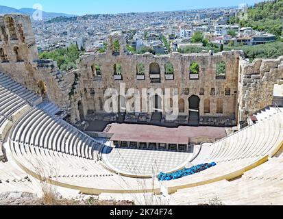 Vue panoramique du Colisée à Athènes, Grèce, Europe Banque D'Images