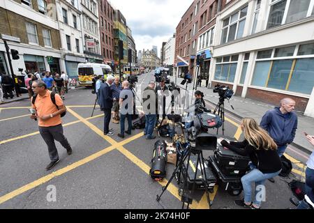 LONDRES Quelques heures après près de la scène de l'incident terroriste de la nuit dernière, 4 juin 2017 Banque D'Images