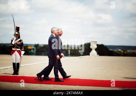 Congrès du Parlement au Château de Versailles arrivée de François de Rugy, Président de l'Assemblée nationale et de Gerard Larcher, Président du Sénat Banque D'Images