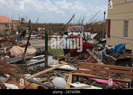 SAINT MARTIN 10/09/2017 ouragan irma à Saint-Martin destructions sur île de Saint-Martin après le passage de l'ouragan Irma le 10 septembre 2017 St Martin après l'ouragan Irma, vues des catastrophes le 10th 2017 septembre Banque D'Images