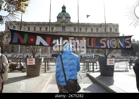 Manifestation pour l'abrogation du règlement de Dublin qui bloque les demandes d'asile. Banque D'Images