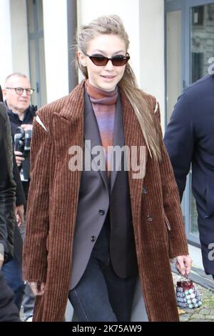 Gigi Hadid au Max Mara Show dans le cadre de la Milan Fashion week FW 2018 2019, à Milan, Italie, le 22th février 2018 Banque D'Images