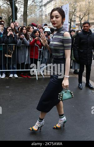 Coulee Nazha arrivée au Fendi Show dans le cadre de la Milan Fashion week FW 2018 2019, à Milan, Italie le 22th février 2018 Banque D'Images