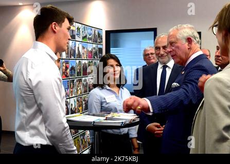 Le Prince de Galles visite la population étudiante de l'Université ISARA à Lyon sur 8 mai 2018. Banque D'Images