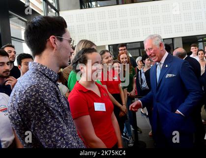 Le Prince de Galles visite la population étudiante de l'Université ISARA à Lyon sur 8 mai 2018. Banque D'Images