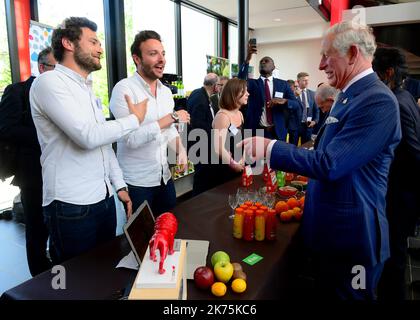 Le Prince de Galles visite la population étudiante de l'Université ISARA à Lyon sur 8 mai 2018. Banque D'Images