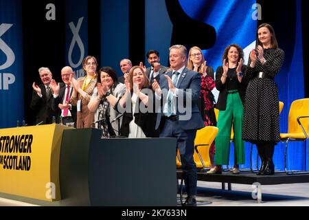 Conférence SNP 2022, Aberdeen. Le Cabinet écossais applaudira le discours-programme du Premier ministre Nicola Sturgeon Banque D'Images