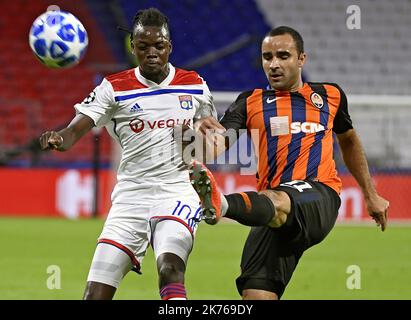 BERTRAND TRAORE lors de l'Olympique Lyonnais / Shakhtar Donetsk UEFA Champions League Group F au Parc Olympique Lyonnais, Lyon Banque D'Images