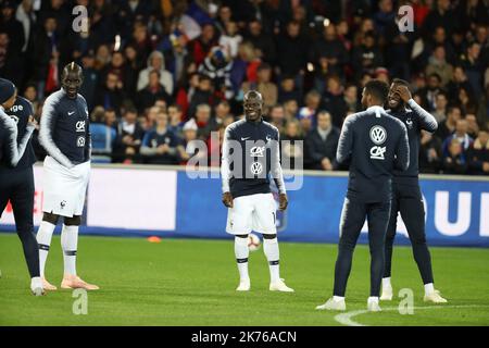 Santé pendant l'International friendly entre la France et l'Islande à Paris, France sur 11 octobre 2018. Banque D'Images