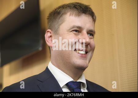 Tomas Petricek, ministre des Affaires étrangères de la République tchèque. Banque D'Images