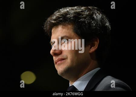 Julien Denormandie, ministre de la ville et du logement, assiste à la présentation du rapport annuel 24th de la Fondation Abbe Pierre à la Grande Arche de la Défense. Banque D'Images