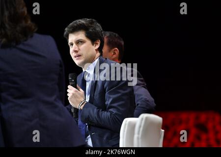 Julien Denormandie, ministre de la ville et du logement, assiste à la présentation du rapport annuel 24th de la Fondation Abbe Pierre à la Grande Arche de la Défense. Banque D'Images