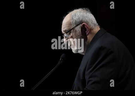 Julien Denormandie, ministre de la ville et du logement, assiste à la présentation du rapport annuel 24th de la Fondation Abbe Pierre à la Grande Arche de la Défense. Banque D'Images