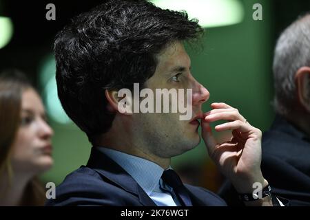 Julien Denormandie, ministre de la ville et du logement, assiste à la présentation du rapport annuel 24th de la Fondation Abbe Pierre à la Grande Arche de la Défense. Banque D'Images