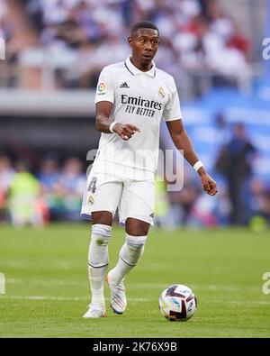 Madrid, Madrid, Espagne. 16th octobre 2022. David Alaba du Real Madrid pendant le match de football de la Liga entre le Real Madrid CF v FC Barcelone au stade Santiago Bernabeu à Madrid, Espagne, 16 octobre 2022 (Credit image: © Ruben Albarran/ZUMA Press Wire) Banque D'Images