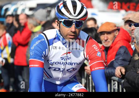 ©Laurent Lairys/MAXPPP - William Bonnet de Groupama - FDJ pendant le circuit Sarthe pays de la Loire 2019 course cycliste, 4th étapes, Sillé-le-Guillaume – Sillé-le-Guillaume (Sarthe, 183,3 km) sur 12 avril 2019 à Sillé-le-Guillaume, France - photo Laurent Lairys / MAXPPP *** Légende locale *** Banque D'Images